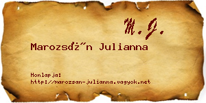 Marozsán Julianna névjegykártya
